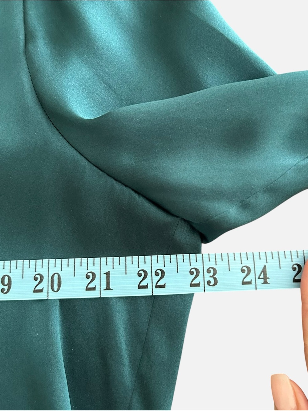 L’AGENCE 100% Silk Deep Teal Long Sleeve Blouse Top Size Large NWT Luxe Designer - Picture 5 of 8